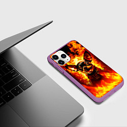 Чехол iPhone 11 Pro матовый Адский Пёс, цвет: 3D-фиолетовый — фото 2