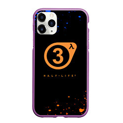 Чехол iPhone 11 Pro матовый Half life краски текстура брызги, цвет: 3D-фиолетовый