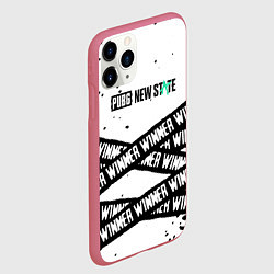 Чехол iPhone 11 Pro матовый Pubg текстура полосы, цвет: 3D-малиновый — фото 2