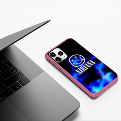 Чехол iPhone 11 Pro матовый Nirvana flame ghost steel, цвет: 3D-малиновый — фото 2