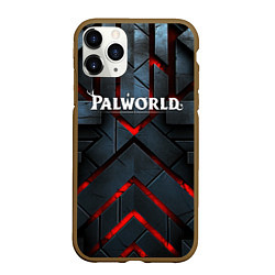 Чехол iPhone 11 Pro матовый Palworld logo камни и красный свет