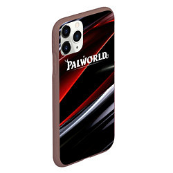 Чехол iPhone 11 Pro матовый Palworld logo темная абстракция, цвет: 3D-коричневый — фото 2