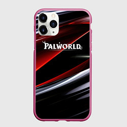 Чехол iPhone 11 Pro матовый Palworld logo темная абстракция, цвет: 3D-малиновый