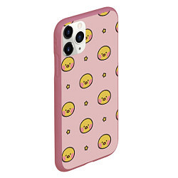 Чехол iPhone 11 Pro матовый Цыплята parttern, цвет: 3D-малиновый — фото 2