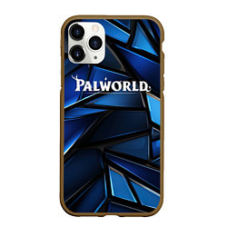 Чехол iPhone 11 Pro матовый Palworld логотип синий абстрактный фон