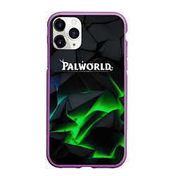 Чехол iPhone 11 Pro матовый Palworld объемные зеленые камни