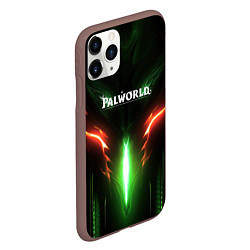 Чехол iPhone 11 Pro матовый Palworld зеленый неоновый свет, цвет: 3D-коричневый — фото 2