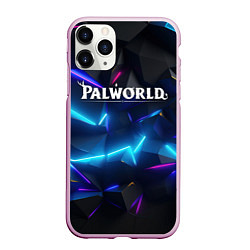Чехол iPhone 11 Pro матовый Palworld логотип на ярких неоновых плитах