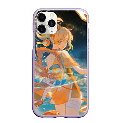 Чехол iPhone 11 Pro матовый Genshin Impact Ёимия smile, цвет: 3D-светло-сиреневый