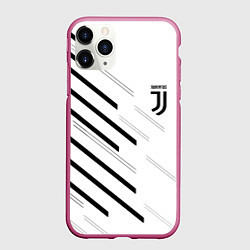 Чехол iPhone 11 Pro матовый Juventus sport geometry, цвет: 3D-малиновый