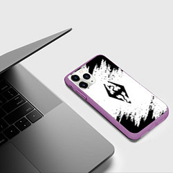 Чехол iPhone 11 Pro матовый The Elder Scrolls Online краски чёрные, цвет: 3D-фиолетовый — фото 2