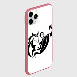 Чехол iPhone 11 Pro матовый Селфихорс, цвет: 3D-малиновый — фото 2