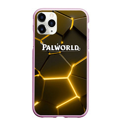 Чехол iPhone 11 Pro матовый Palworld логотип разлом желтых плит