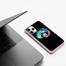 Чехол iPhone 11 Pro матовый Лисенок геймер, цвет: 3D-розовый — фото 2