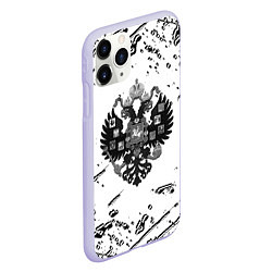 Чехол iPhone 11 Pro матовый Герб России краски текстура, цвет: 3D-светло-сиреневый — фото 2
