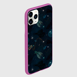 Чехол iPhone 11 Pro матовый Глубокий океан, цвет: 3D-фиолетовый — фото 2