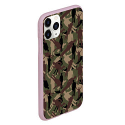 Чехол iPhone 11 Pro матовый Бизнесмен - камуфляж, цвет: 3D-розовый — фото 2
