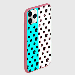 Чехол iPhone 11 Pro матовый Roblox pattern logo mobile, цвет: 3D-малиновый — фото 2