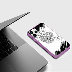 Чехол iPhone 11 Pro матовый Россия будущего герб, цвет: 3D-фиолетовый — фото 2
