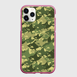 Чехол iPhone 11 Pro матовый Акулы - камуфляж, цвет: 3D-малиновый