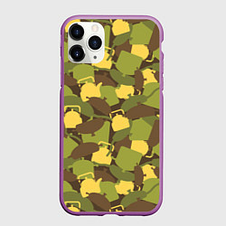Чехол iPhone 11 Pro матовый Кухонная посуда - камуфляж, цвет: 3D-фиолетовый