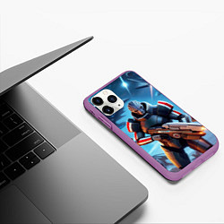 Чехол iPhone 11 Pro матовый Mass Effect - ai art, цвет: 3D-фиолетовый — фото 2