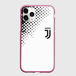 Чехол iPhone 11 Pro матовый Juventus sport black geometry, цвет: 3D-малиновый