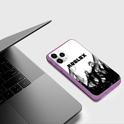 Чехол iPhone 11 Pro матовый Roblox flame текстура, цвет: 3D-фиолетовый — фото 2