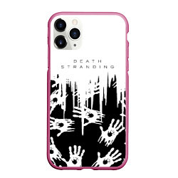 Чехол iPhone 11 Pro матовый Death Stranding знаки, цвет: 3D-малиновый