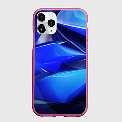 Чехол iPhone 11 Pro матовый Темный синий фон спортивный стиль абстракт, цвет: 3D-малиновый