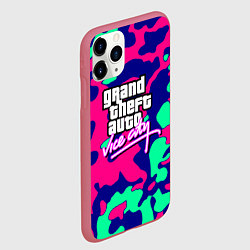 Чехол iPhone 11 Pro матовый GTA vice city камуфляж, цвет: 3D-малиновый — фото 2