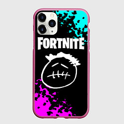 Чехол iPhone 11 Pro матовый Фортнайт neon, цвет: 3D-малиновый