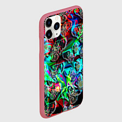Чехол iPhone 11 Pro матовый Слоники в орнаменте, цвет: 3D-малиновый — фото 2