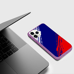 Чехол iPhone 11 Pro матовый Триколор Россия, цвет: 3D-фиолетовый — фото 2