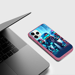 Чехол iPhone 11 Pro матовый Minecraft - fantasy ai art, цвет: 3D-малиновый — фото 2