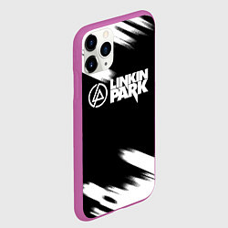 Чехол iPhone 11 Pro матовый Linkin park рок бенд краски, цвет: 3D-фиолетовый — фото 2