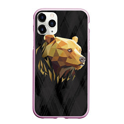 Чехол iPhone 11 Pro матовый Русский бурый медведь 2024, цвет: 3D-розовый