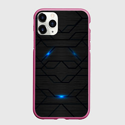 Чехол iPhone 11 Pro матовый Кибер сталь, цвет: 3D-малиновый