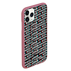 Чехол iPhone 11 Pro матовый Kojima glitch pattern studio, цвет: 3D-малиновый — фото 2