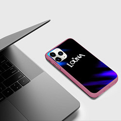 Чехол iPhone 11 Pro матовый Louna neon bend, цвет: 3D-малиновый — фото 2