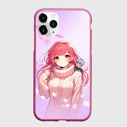 Чехол iPhone 11 Pro матовый Юки - Любовь с кончиков пальцев, цвет: 3D-малиновый