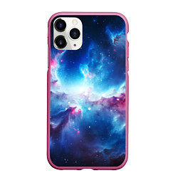 Чехол iPhone 11 Pro матовый Fascinating cosmic expanses, цвет: 3D-малиновый