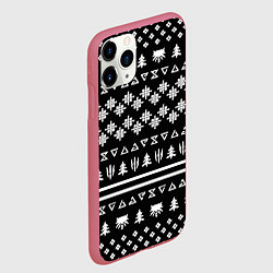 Чехол iPhone 11 Pro матовый Ведьмак текстура гейм, цвет: 3D-малиновый — фото 2