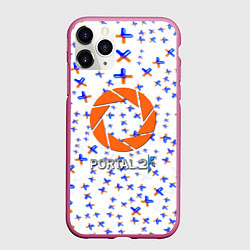 Чехол iPhone 11 Pro матовый Portal logo pattern steel