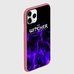 Чехол iPhone 11 Pro матовый Ведьмак неоновый огонь текстура, цвет: 3D-малиновый — фото 2