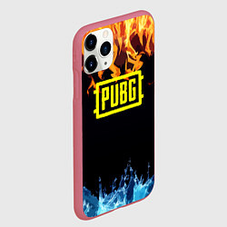 Чехол iPhone 11 Pro матовый PUBG online битва огня и льда, цвет: 3D-малиновый — фото 2