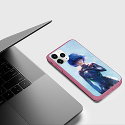 Чехол iPhone 11 Pro матовый Рей Аянами из Евангелиона, цвет: 3D-малиновый — фото 2