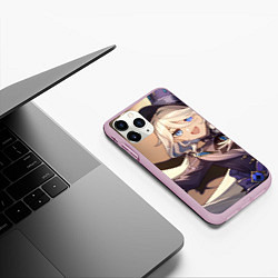 Чехол iPhone 11 Pro матовый Genshin Impact Furina happy smile, цвет: 3D-розовый — фото 2