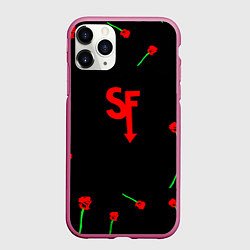 Чехол iPhone 11 Pro матовый Sally face rose steel, цвет: 3D-малиновый