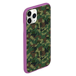 Чехол iPhone 11 Pro матовый Камуфляж Woodland классический, цвет: 3D-фиолетовый — фото 2